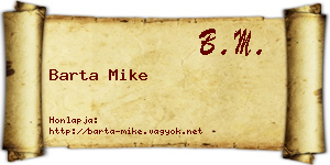 Barta Mike névjegykártya